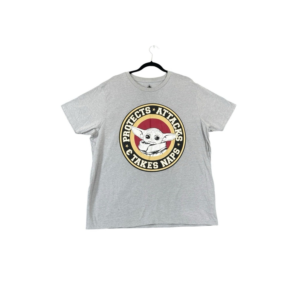 Star Wars Disney Shirt Adult 2XL‎ Gray The Mandalorian Baby Yoda Grogu Graphic